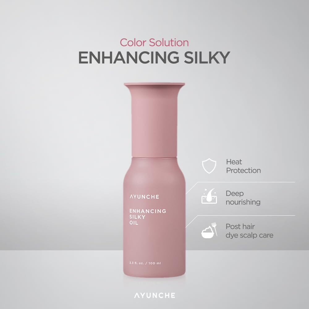 Ayunche Enhancing Silky Hair Oil 3.3 Fl Oz (100Ml) [For Dyed & Damaged Hair] | Deeply Nourish And Soften Hair Without Stickiness | Nourishing Hair Oil | Korean Salon Brand