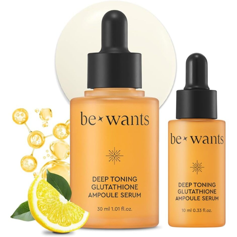 Bewants Deep Toning Glutathione Ampoule Serum | Korean Skincare With Vitamin C & Calendula Extract Oil, 1.01 Fl.Oz + 0.33 Fl.Oz (2 Pack)