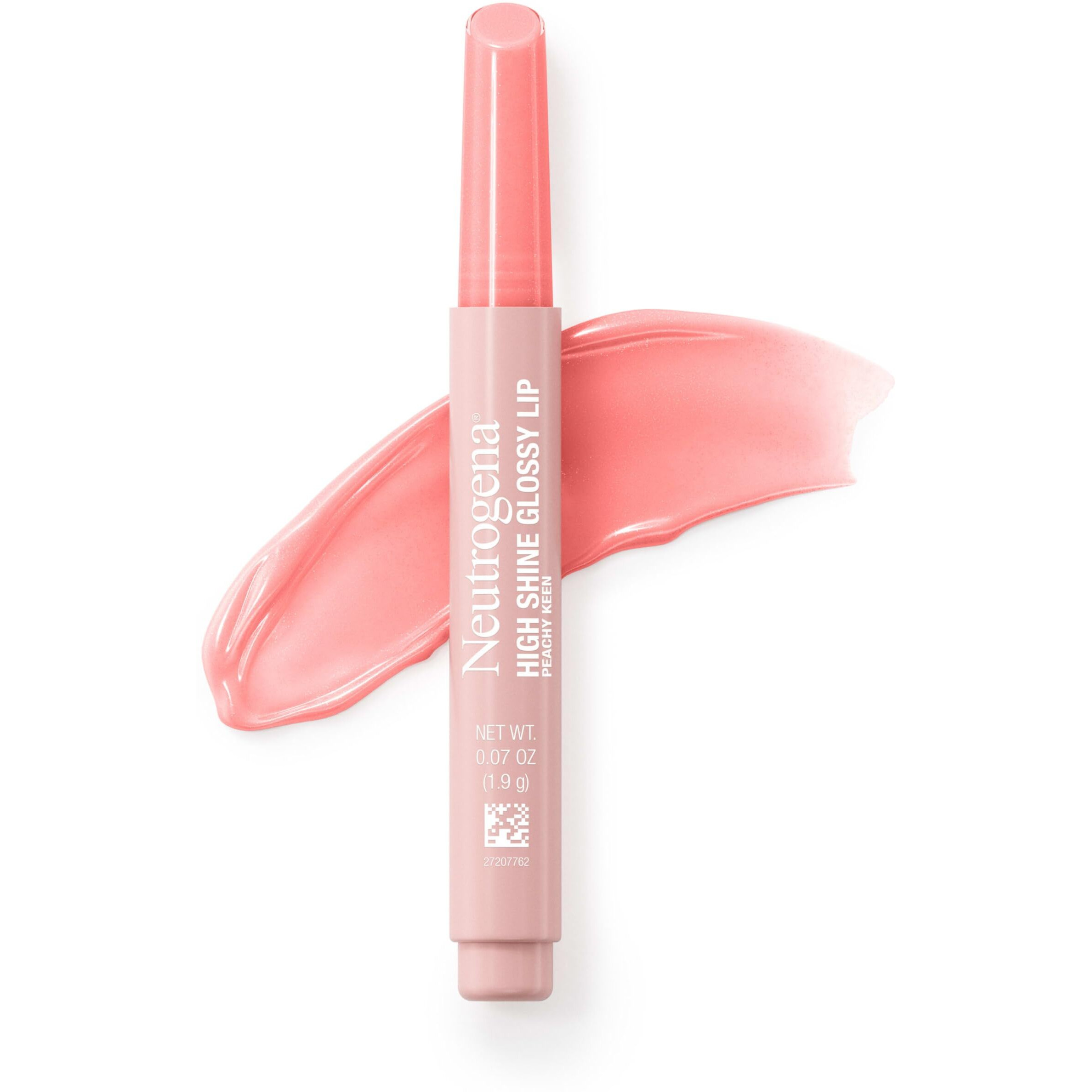 Neutrogena High Shine Glossy Lip, Nourishing Lip Gloss With Maracuja Oil, Antioxidant Vitamin E & Vitamins, Non-Retractable, Buildable Pigmented Color, Peachy Keen Shade, 0.07 Oz