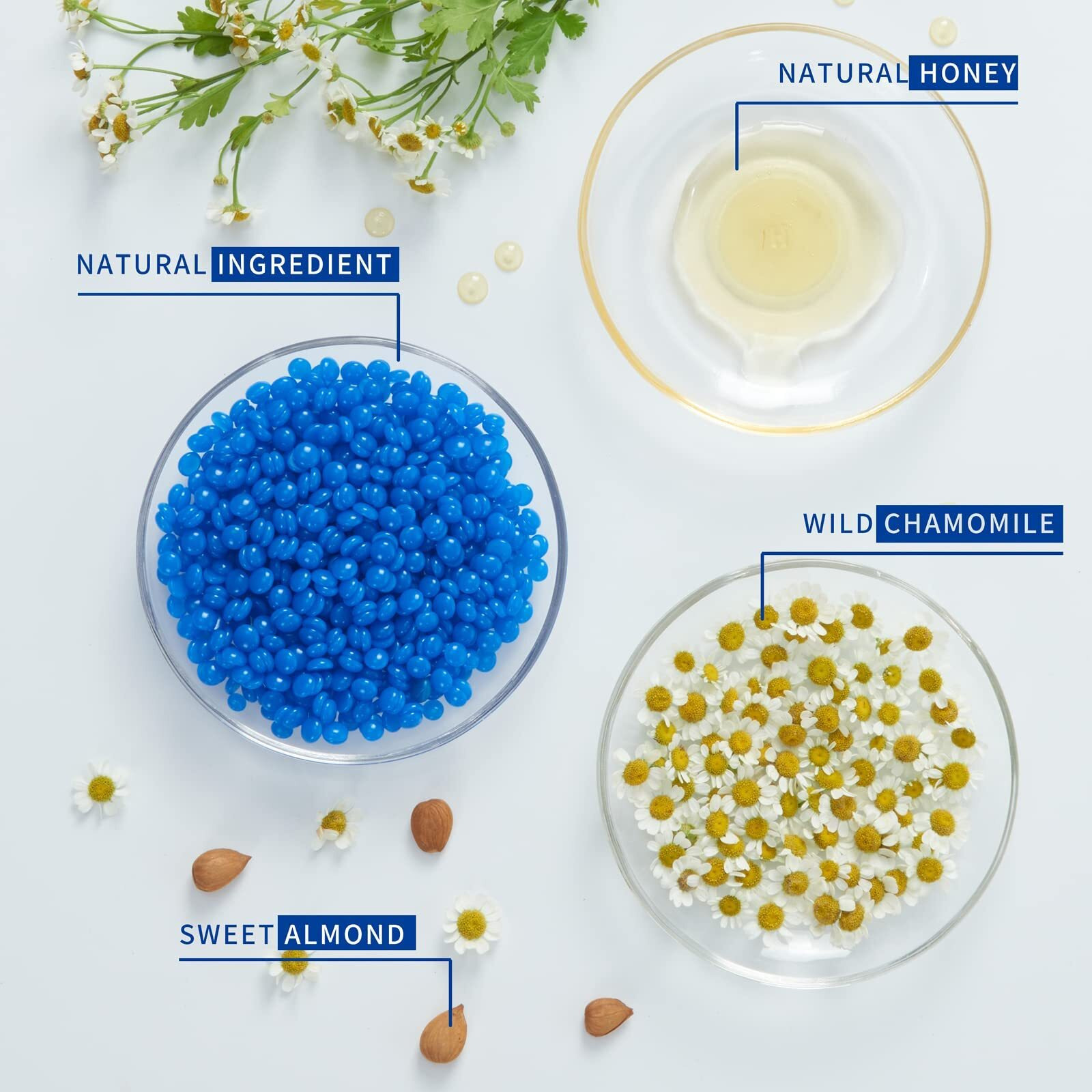 2.5 Lb/1100G Wax Beads, Hard Wax Kit With 2 Wax Treatment Oils, Hard Wax Beads For Legs Underarm Face Bikini, And Brazilian Hair Remover, Women And Men Hair Removal Wax Beans Include 50 Waxing Sticks