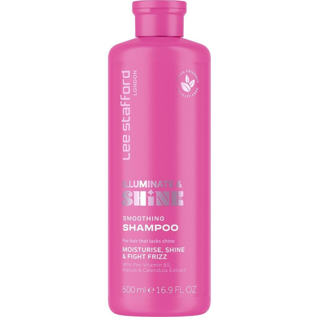 Lee Stafford Smoothing Shampoo | Illuminate & Shine - Best For Dry Dull Hair, Lightweight Clarifying Gel For A High Gloss Sleek Silk Shiny Finish, Infused With Marula Oil For Rich Moisture, 16.9 Fl Oz