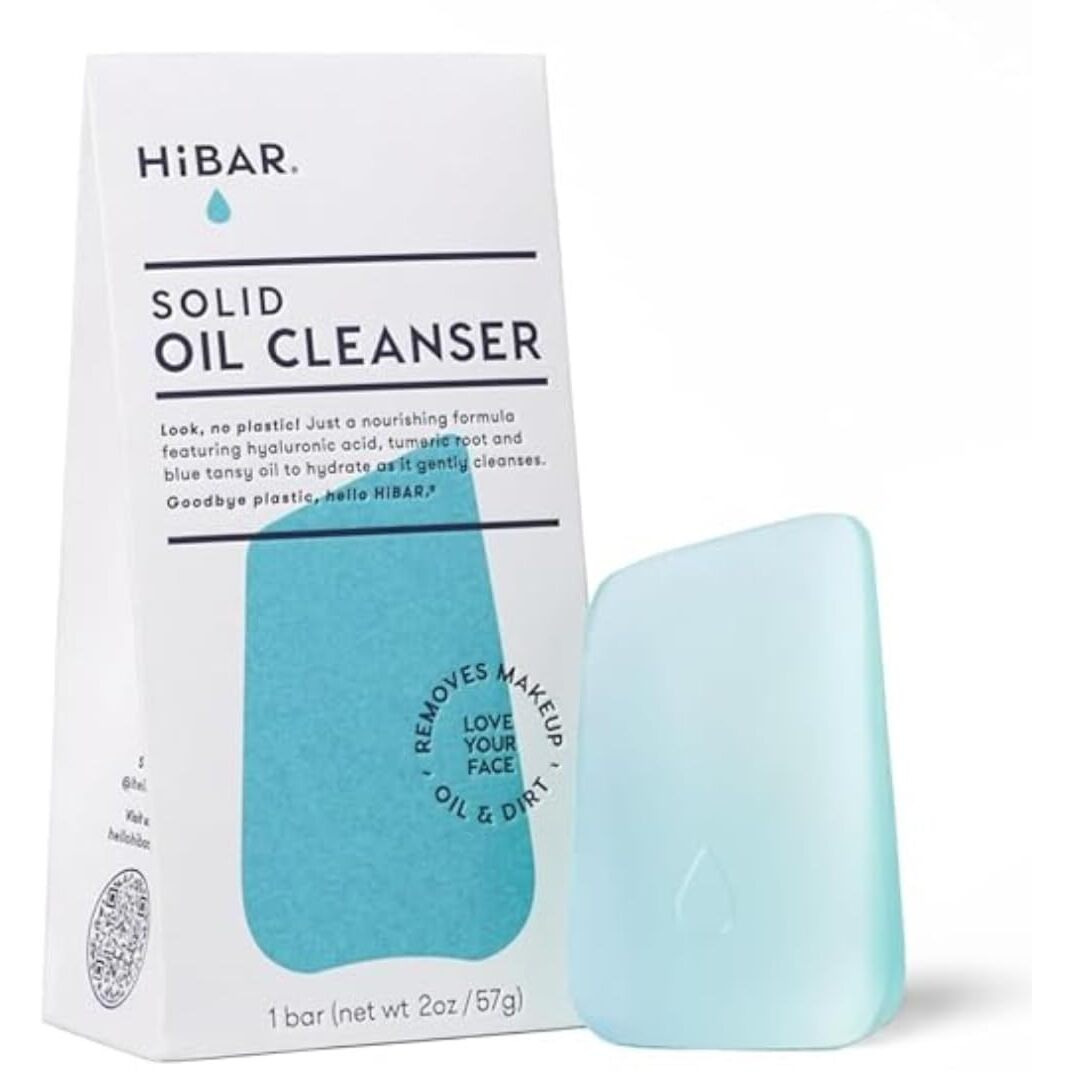 Hibar Solid Cleansing Oil Bar - Natural Makeup Remover - Melts Makeup, Sunscreen, Dirt, Oil - Eco-Friendly, Vegan, Paraben-Free, Travel-Friendly, 1.7Oz Solid Cleansing Bar