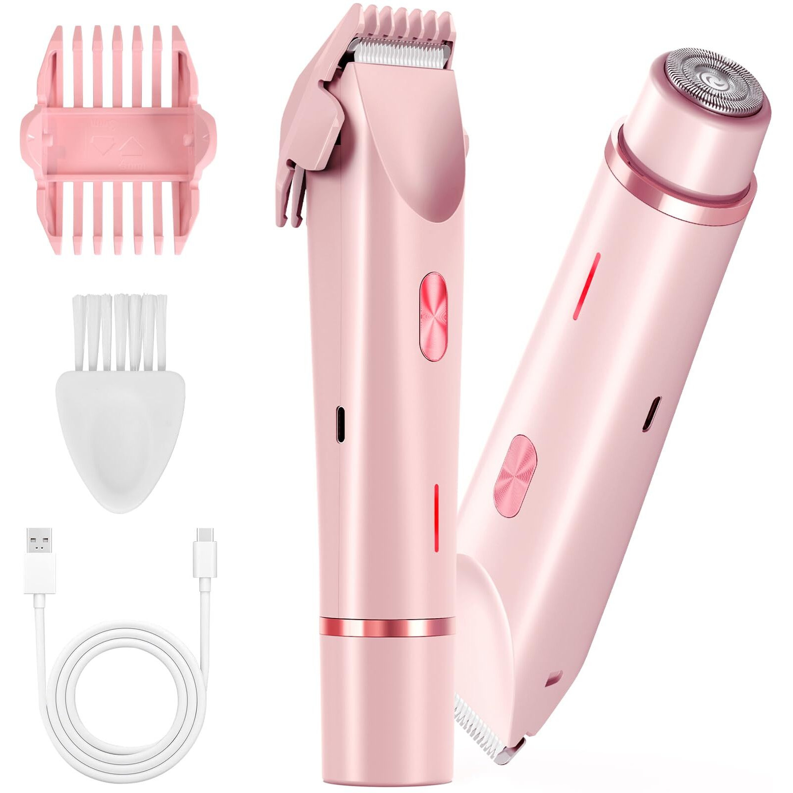 Dermave Bikini Shaver 2.0, Electric Bikini Trimmer For Women Pubic Hair, 2 In 1 Dual Head Body Hair Electric Razor, Waterproof, Wet/Dry