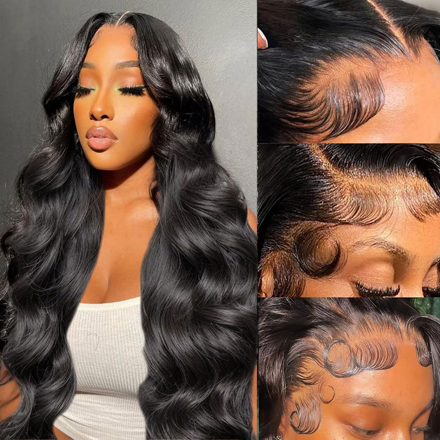 36Inch 13X6 Lace Front Wigs Human Hair Body Wave 200% Density Hd Transparent Lace Frontal Wigs Body Wave Pre Plucked Glueless Wigs Human Hair For Women With Baby Hair