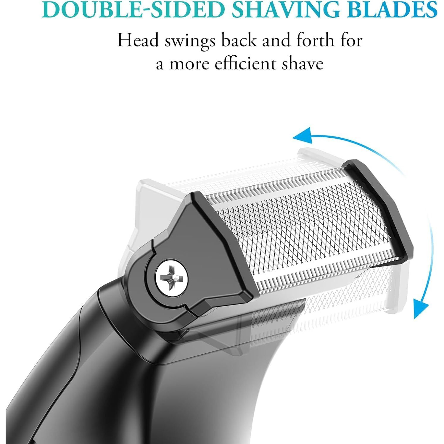 Body Hair Trimmer For Men - 6.0 Upgraded Mens Beard Trimmer, 2-In-1 Dual-Head Groin & Pubic Hair Trimmers For Privates Ipx6 Waterproof Wet/Dry Use Rechargeable Body Shavers For Men Ball Shavers