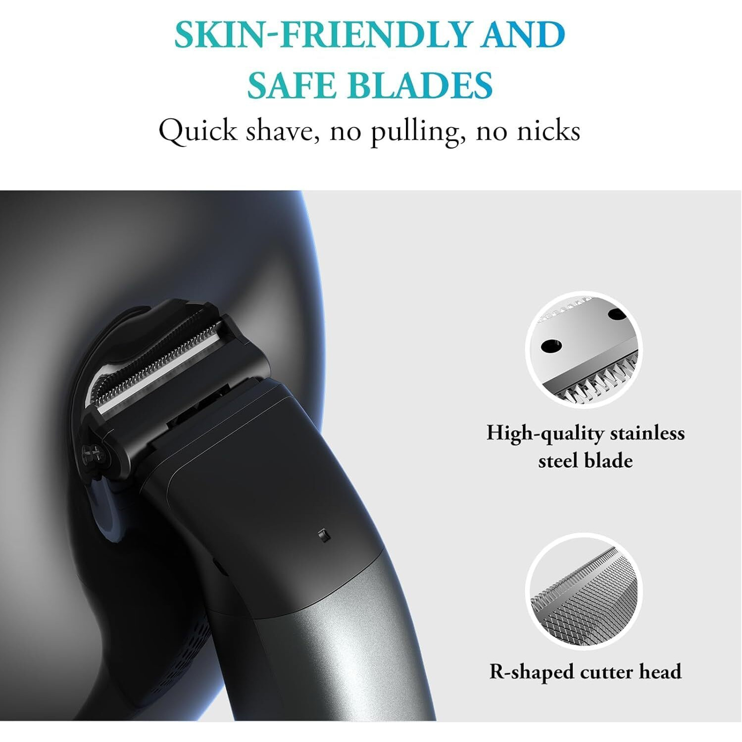 Body Hair Trimmer For Men - 6.0 Upgraded Mens Beard Trimmer, 2-In-1 Dual-Head Groin & Pubic Hair Trimmers For Privates Ipx6 Waterproof Wet/Dry Use Rechargeable Body Shavers For Men Ball Shavers