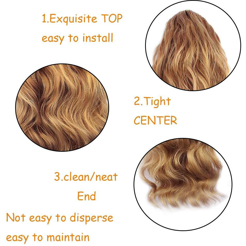Kethbe 24 Inch Long Body Wave Ponytail Hair Extension Synthetic Heat Resistant Wrap Around Drawstring Curly Wavy Ponytail Hairpieces For Women(Blonde Mix Brown)