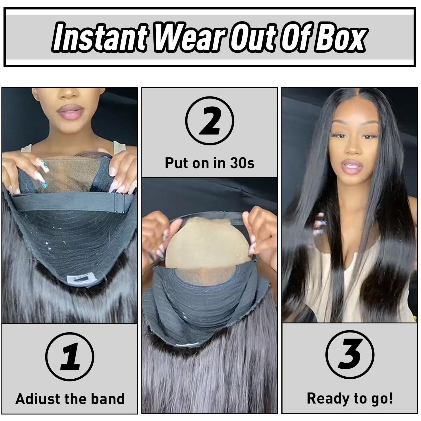 Facmood Wear And Go Glueless Wig Human Hair Upgraded Body Wave, 6X4 Glueless Wigs Pre-Plucked Pre-Cut Hd Lace Ready To Wear, 180% Density No Glue Lace Front Closure Wigs For Women 26 Inch