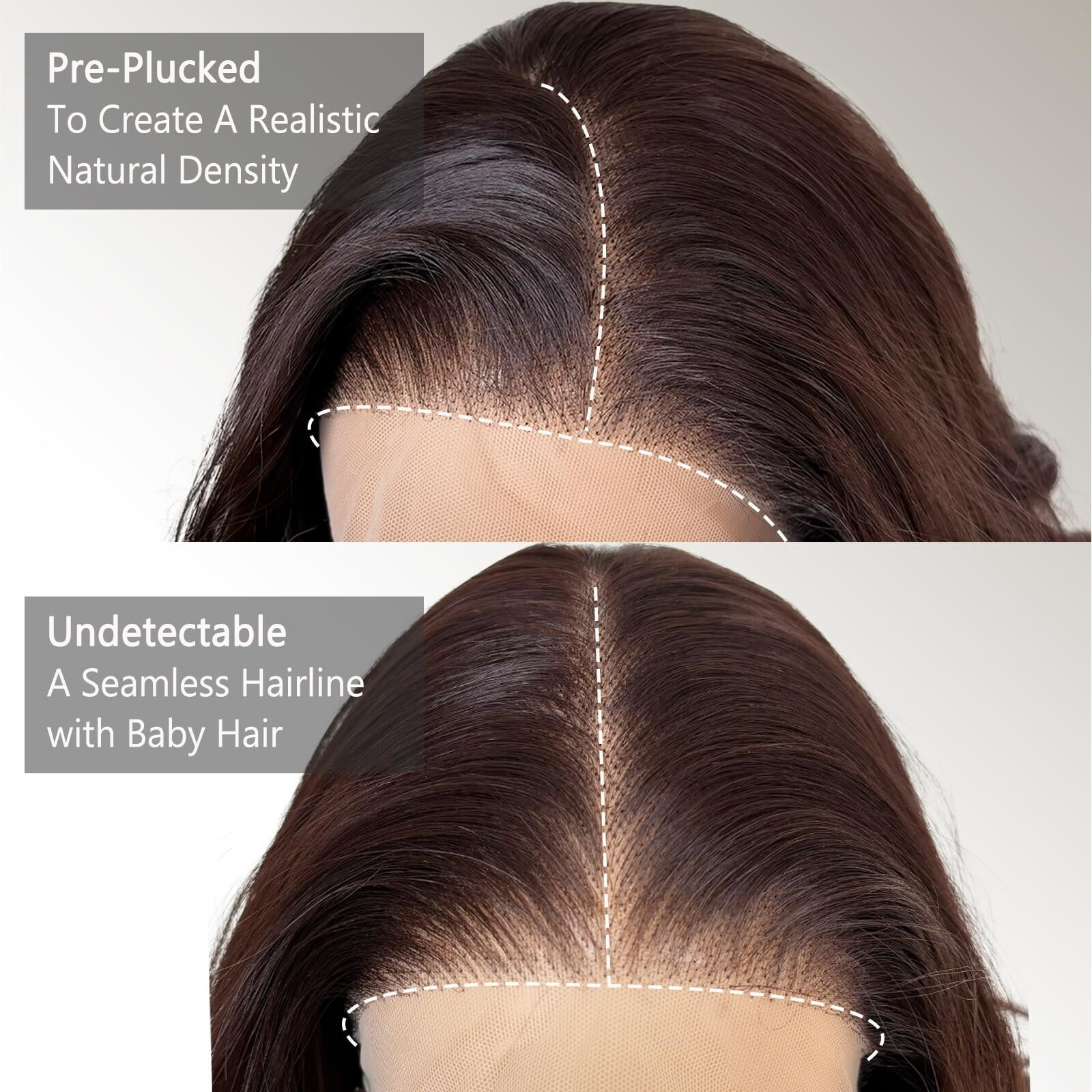 Fab  Lle Chocolate Brown Body Wave Lace Front Wigs Synthetic Wig 13  6 Transparent Lace Front Wig 26Inch Free Part Pre Plucked Hairline Glueless Wigs