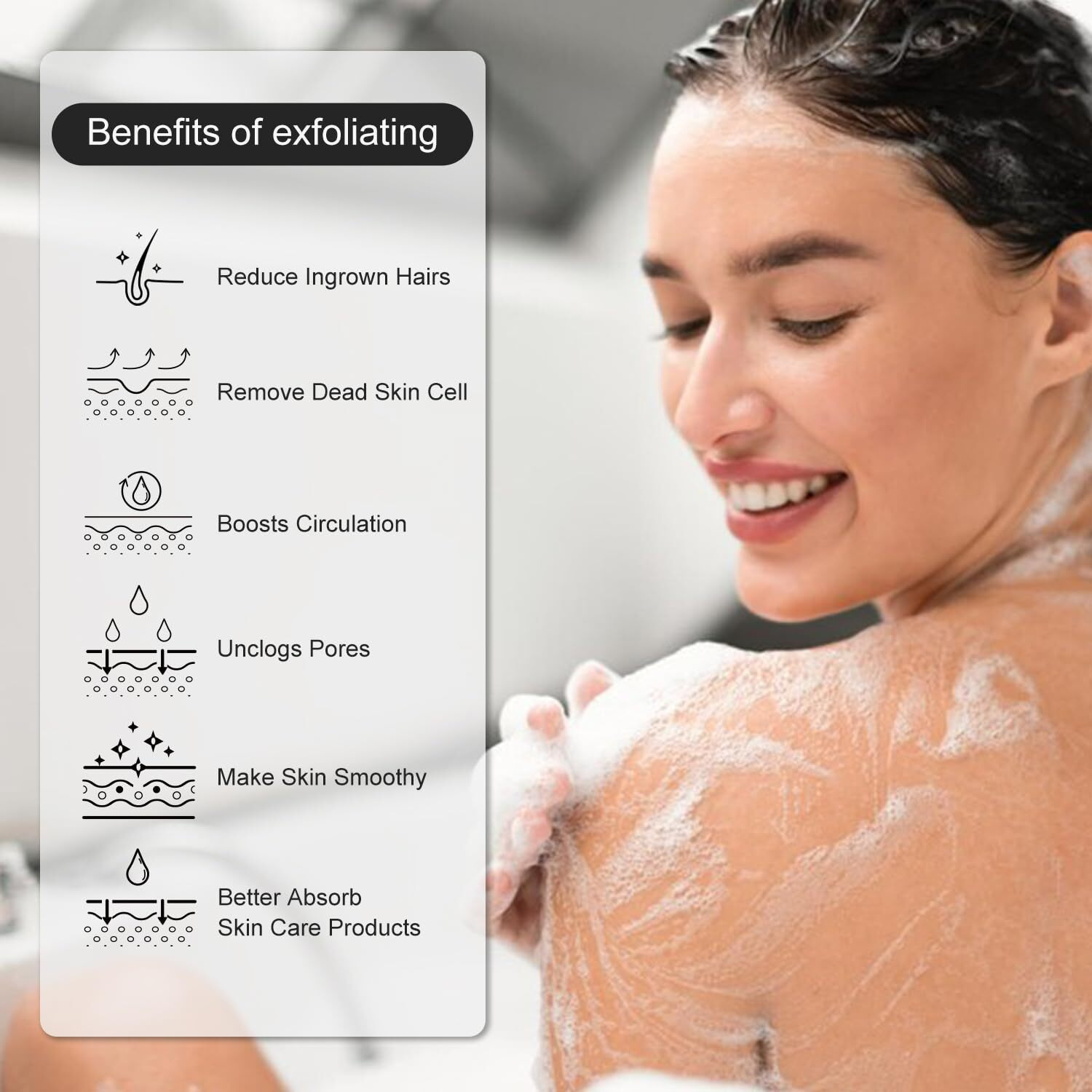 Thurlady Korean Exfoliating Mitt, Deep Exfoliating Glove, 3Pc Body Exfoliator Glove, Body Scrubber Exfoliator, Bath Shower Scrub Gloves, Self Tan Remover, Smooth Skin, Keratosis Pilaris Removal
