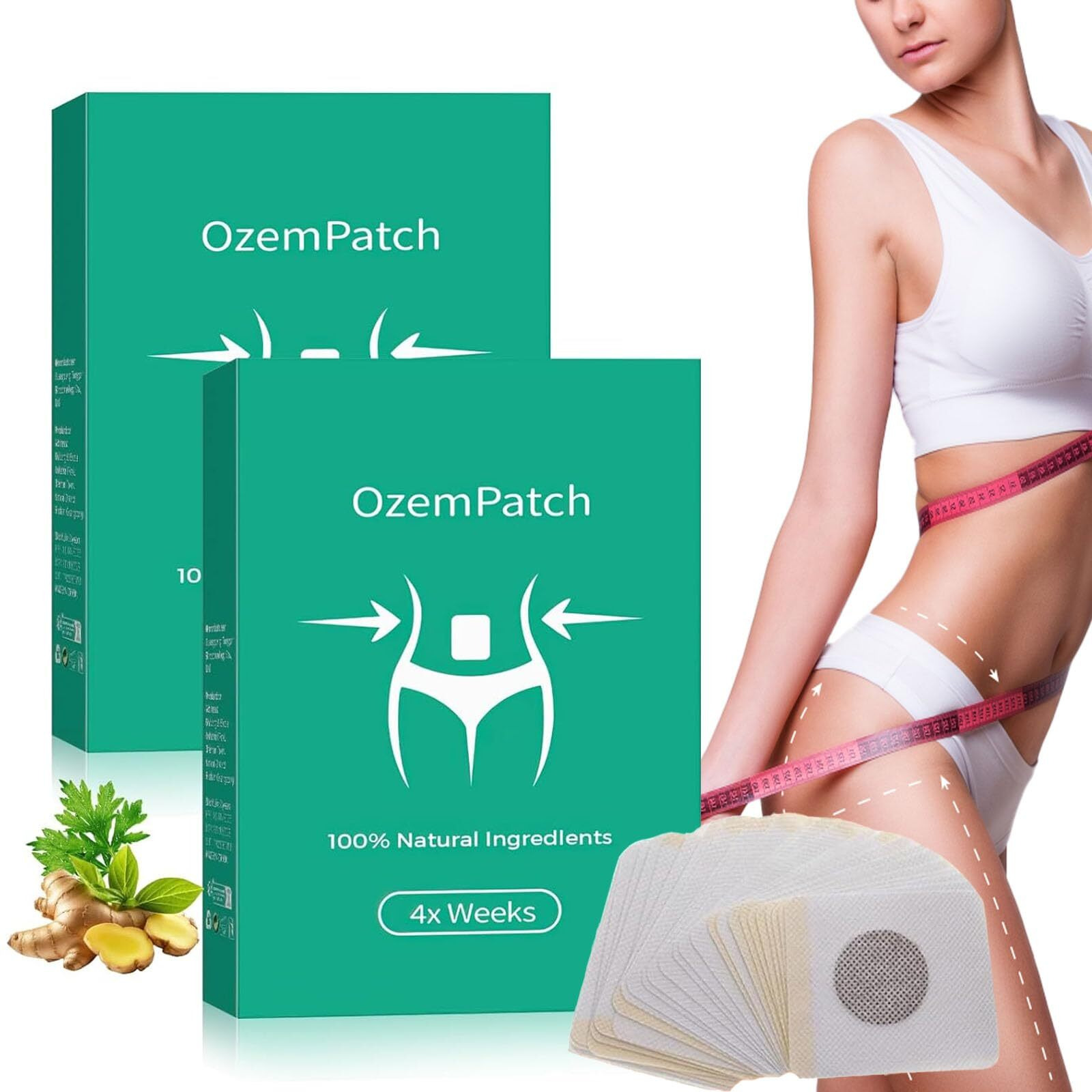 Rercarre Ozempatch For Women, Body Patch, Patches For Women, Natural Ingredients For Body, Mild, Safe, For All Skin Types (2Box-60Pcs)