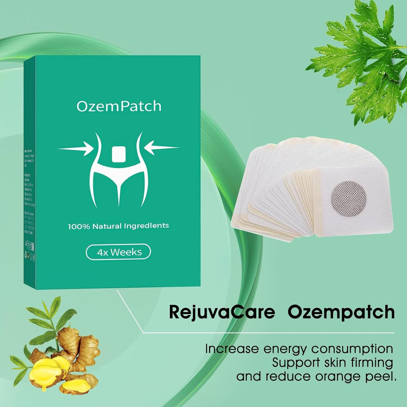 Rercarre Ozempatch For Women, Body Patch, Patches For Women, Natural Ingredients For Body, Mild, Safe, For All Skin Types (2Box-60Pcs)