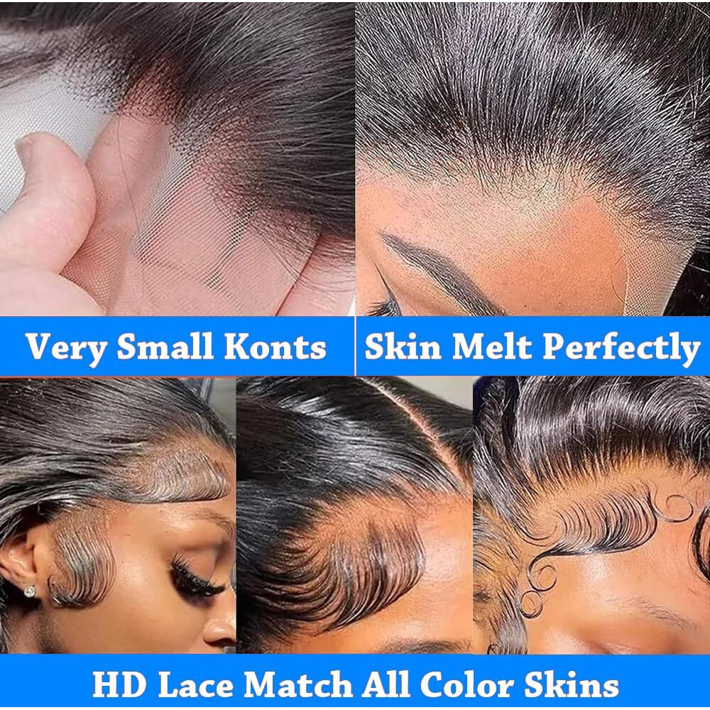 Xiayume 34 Inch 13X6 Lace Front Wigs Human Hair 200% Density Body Wave Hd Lace Front Wigs Human Hair Pre Plucked Glueless Wigs Human Hair For Women With Baby Hair