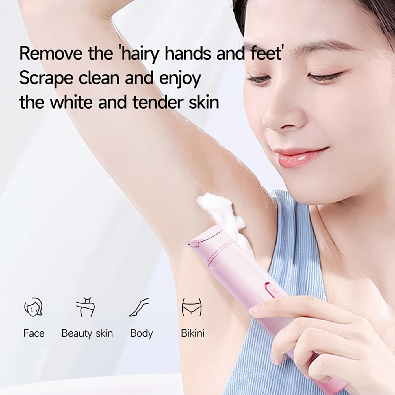 New Electric Bikini Trimmers For Women, Travel Razors, Glowhave Double Headed Shaver, Body Hair Trimmer, Rechargeable Painless Professional Shaver, Suitable For Underarms, Legs, Arms,Face (Pink)