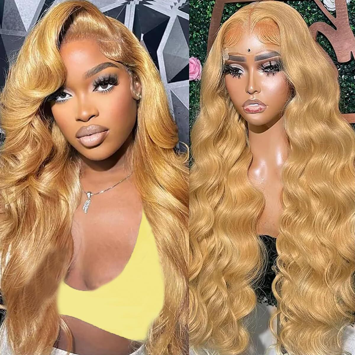 Jewhaut Honey Blonde Wig Human Hair 13X6 Blonde Lace Front Wigs Human Hair Pre Plucked 27 Colored 200% Density Hd Body Wave Lace Frontal Glueless Wigs Human Hair 22 Inch