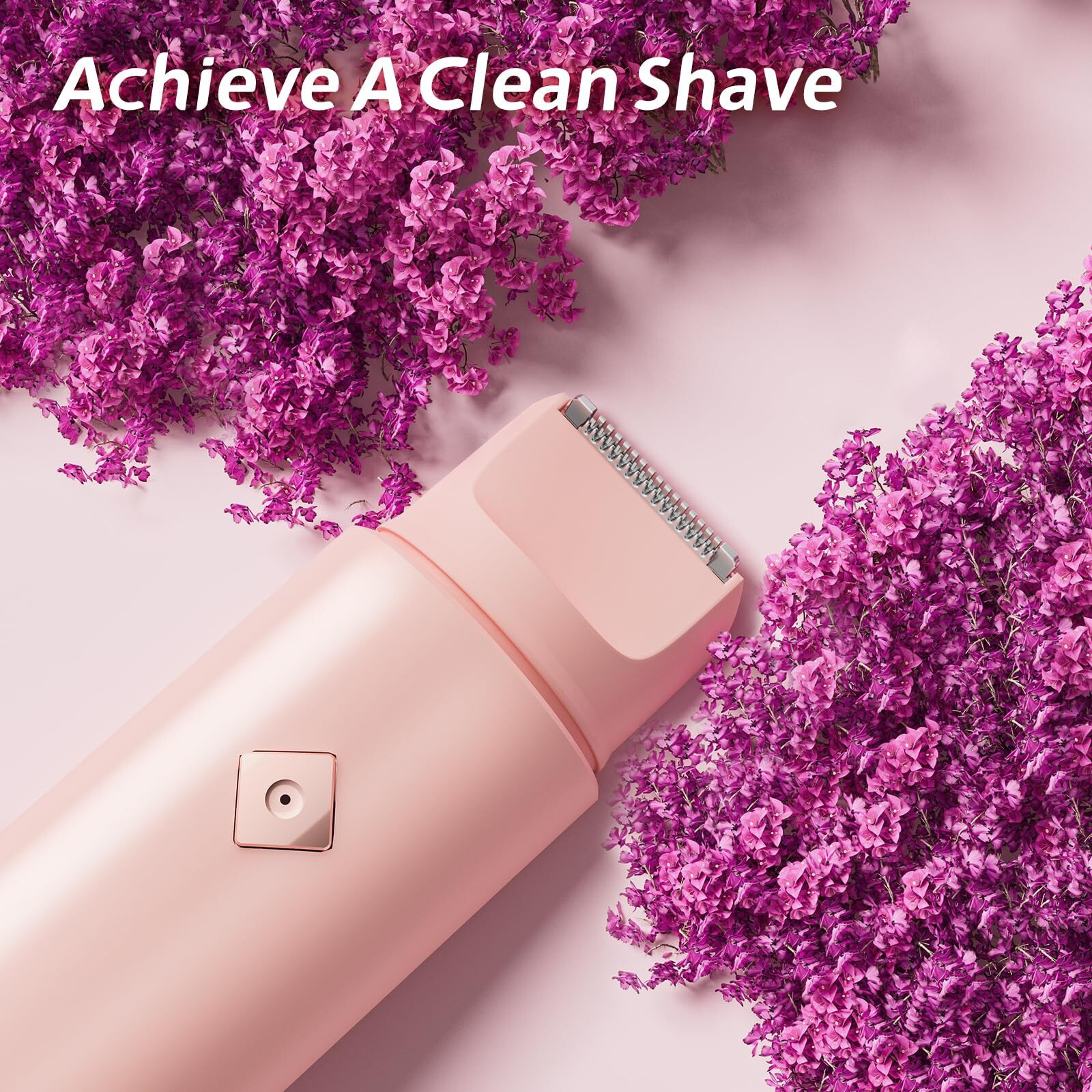 Bikini Trimmer For Women, Dual-Head Electric Razor & Painless Hair Removal - Waterproof Cordless Lady Shaver For Body, Face Underarm, Intimate Areas, Facial Bikini Shaver (Pink)