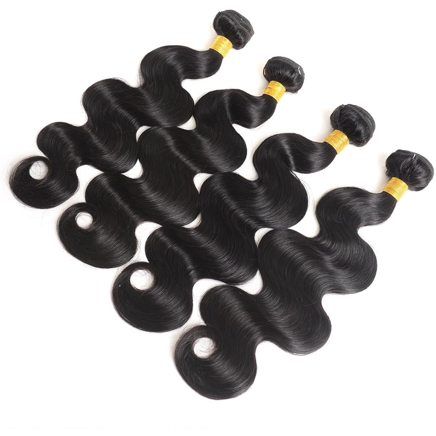 Human Hair Bundles 16 18 20 22 Inch Body Wave Bundles Human Hair 100% Unprocessed Brazilian Virgin Weave 4 Bundle Natural Black For Women Hair Extensions