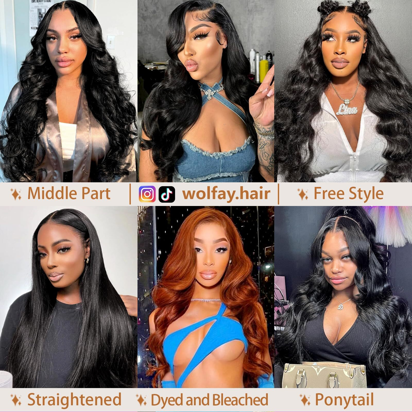 Wolfay 34 Inch 13X6 Hd Lace Front Wigs Human Hair Body Wave 13X6 Transparent Frontal Wigs Human Hair Pre Plucked Natural Hairline 180% Density Glueless Wig For Women Daily Party Natural Black