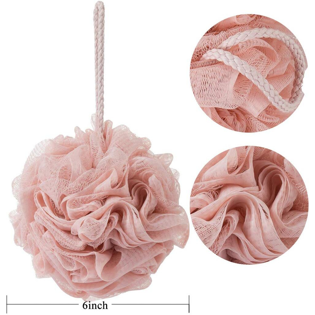 Kakooi Bath Sponges, Shower Loofah For Body Exfoliation(3 Pcs, Green&Linen&Pink)