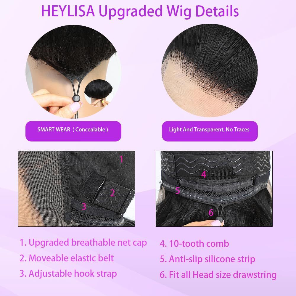 26 Inch 13X6 Body Wave Lace Front Wigs Human Hair 200 Density Hd Transparent Lace Frontal Wigs Human Hair Elastic Drawstring Glueless Wigs Human Hair Wig For Black Women (Black, 26 Inch, Body)
