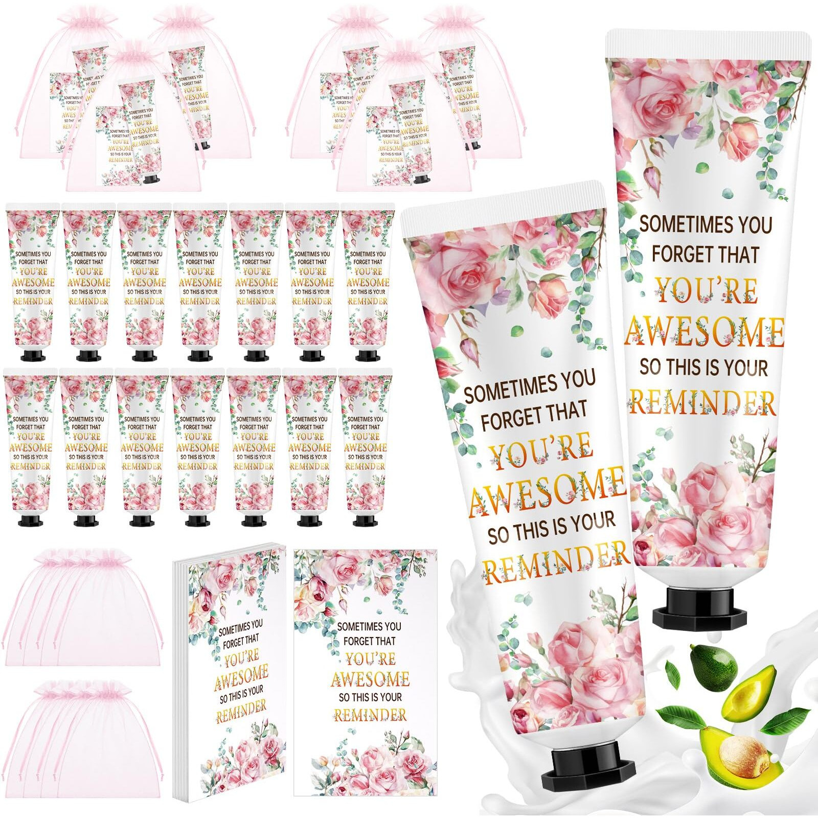 Swiffen 24 Sets Baby Shower Hand Cream Bulk Shower Inspirational Favors Bridal Thank You Appreciation Hand Cream For Guests Travel Size Lotion With Organza Bags