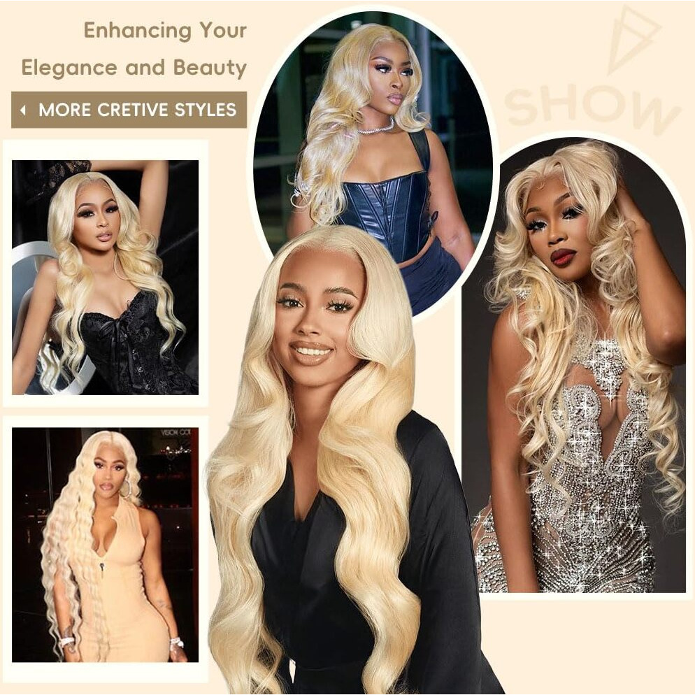 Arsoya 613 13X6 Lace Front Wig Human Hair 22 Inch 210 Density Blonde Wig Human Hair Body Wave Lace Front Wigs Pre Plucked 613 Hd Lace Front Wigs Human Hair