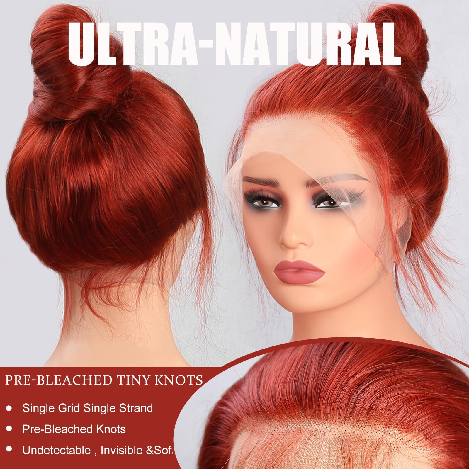 Auburn Reddish Brown 360 Lace Front Wigs Human Hair Pre Plucked 180% Density Red Brown 360 Hd Transparent Lace Frontal Wig 18 Inch Colored Glueless Body Wave Human Hair Wigs For Black Women