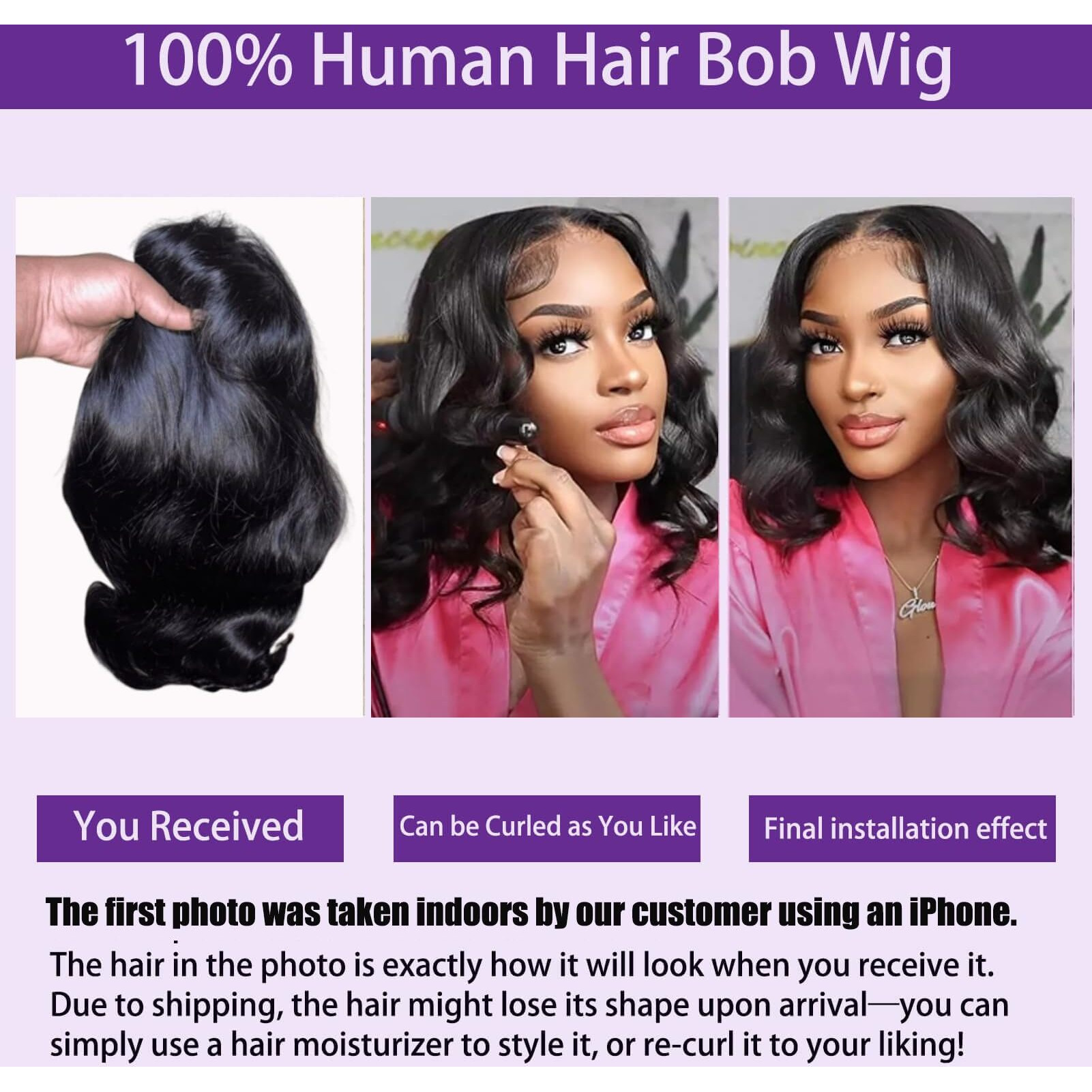 Bob Wig Human Hair Glueless Wigs Human Hair Pre Plucked Pre Cut Body Wave 5X5 Hd Transparent Closure Wigs 180% Density 100% Brazilian Virgin Hair Short Wigs For Black Women (8 Inch)