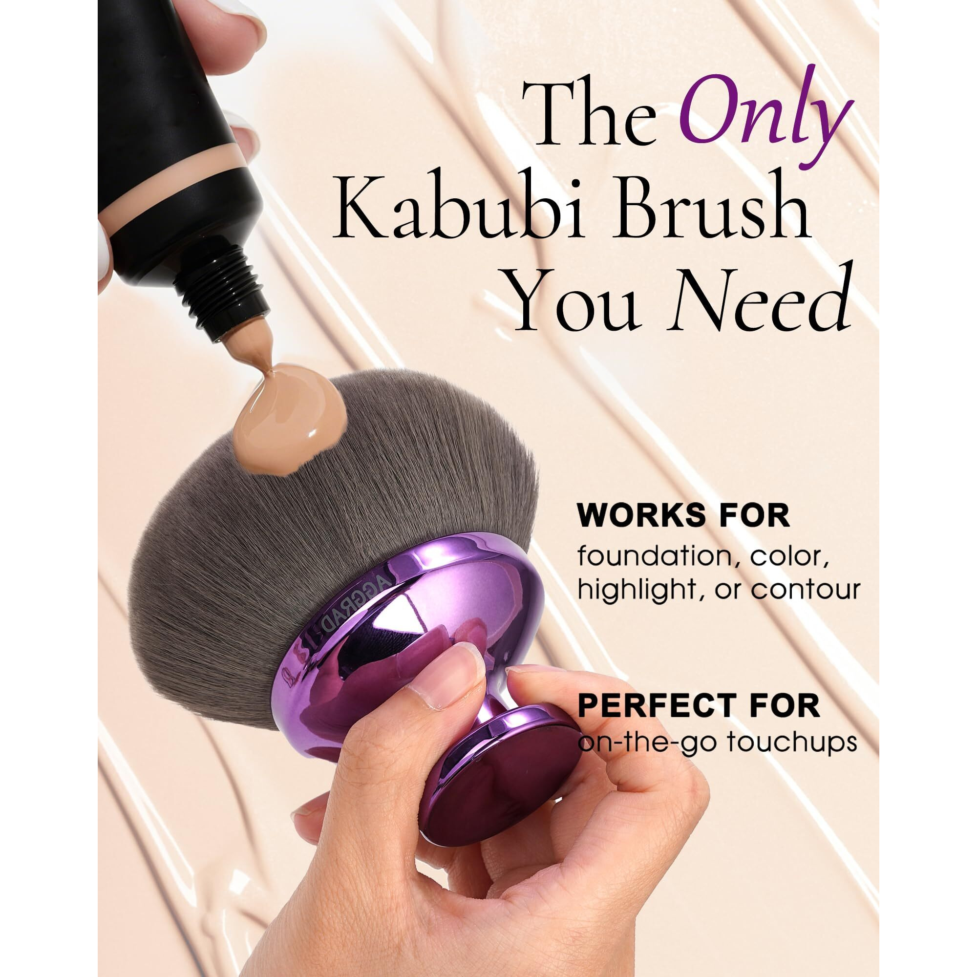 Ultra Large Body Makeup Brush Self Tanner Kabuki Foundation Brush For Leg Face Makeup, Back Lotion Sunscreen Applicator Self Tanning Bronzer Blending Brush For Beauty Body Coverage Perfector, Violet