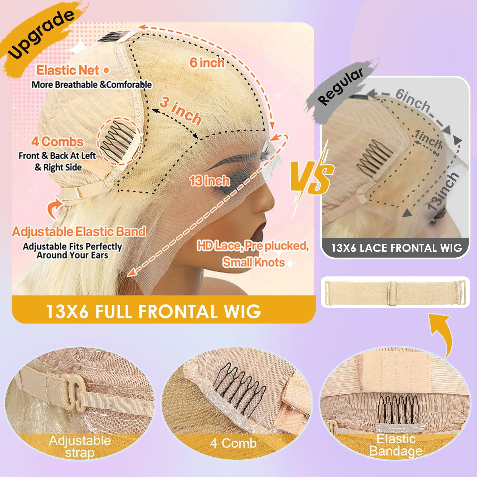 Timuo 26 Inch 613 Lace Front Wig Human Hair 220 Density Blonde Wig Human Hair 13X6 Hd Lace Front Wigs Human Hair Pre Plucked Blonde Body Wave Wig 613 Hd Lace Frontal Wig 13X6