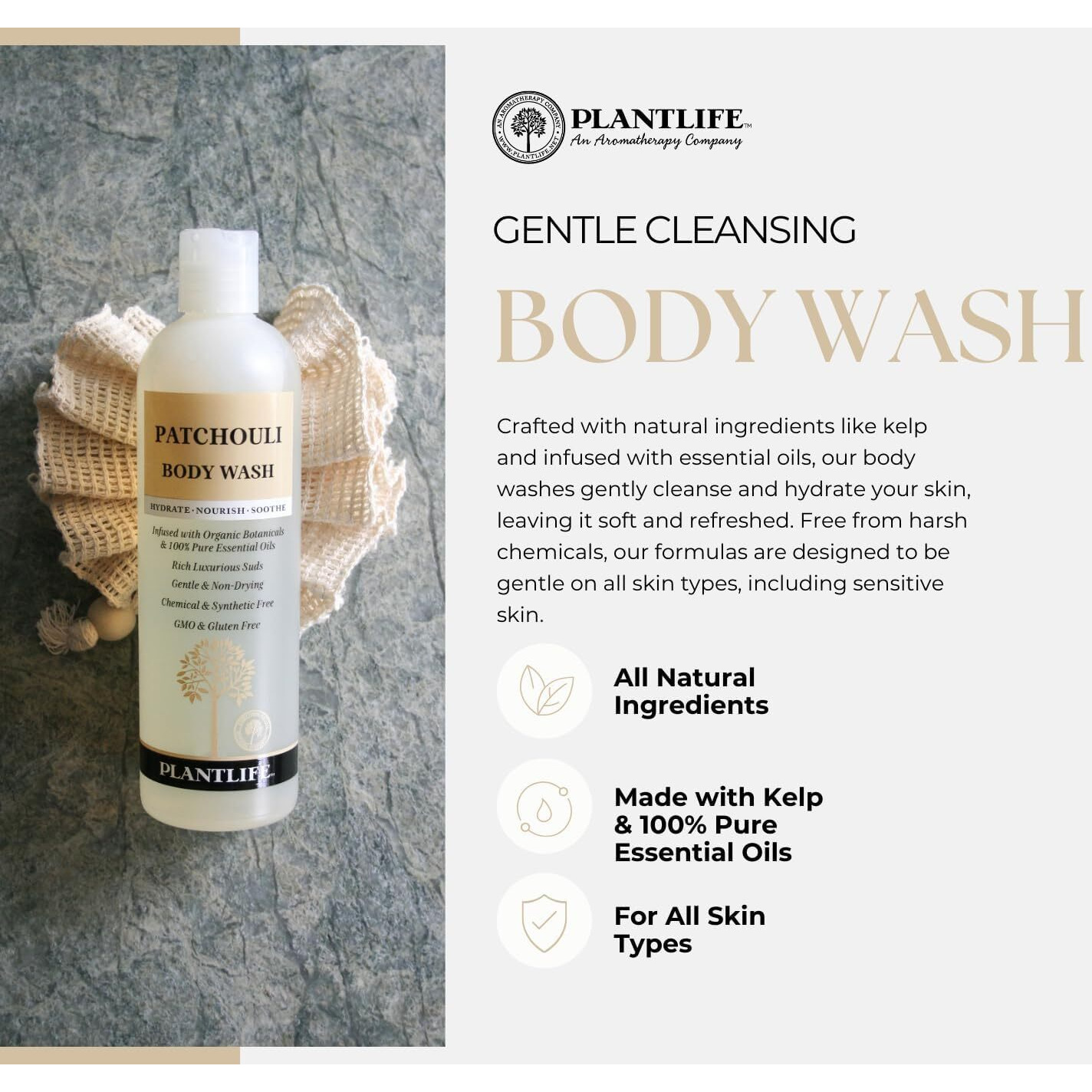 Plantlife Himalayan Rose Body Wash - Gmo And Gluten Free Gentle And Moisturizing Body Wash That Contains Only Ingredients Straight From Nature - Manufactured In The Usa 14 Oz