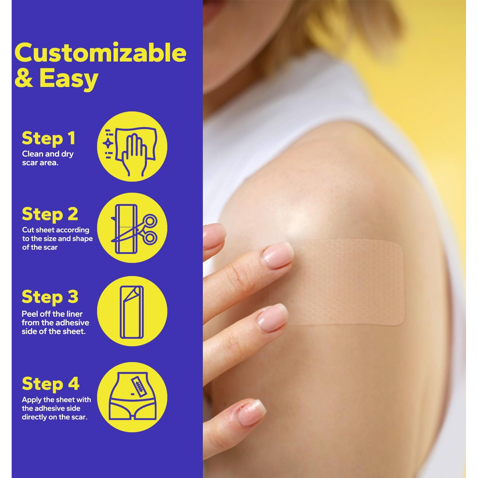 Silkysecret Silicone Scar Sheets (1.6"" X 60"" Roll - 1.5M), Silicone Scar Tape For Surgical Scars, Keloids & C-Section Scars, Reusable & Washable Scar Patches For Face & Body