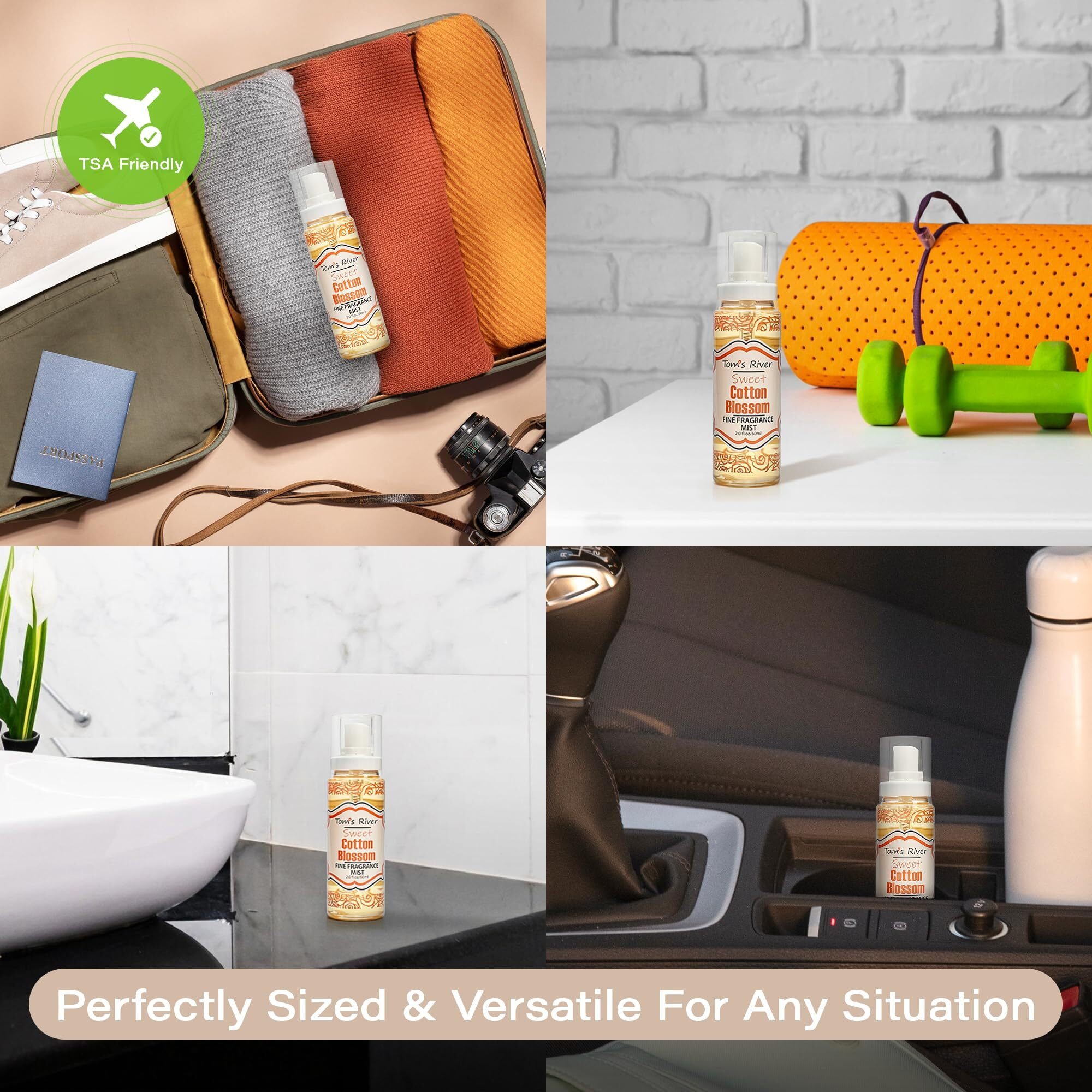 Tom's River Fine Fragrance Body & Hair Mist | Cotton Blossom Scent (Pack Of 3) | For Daily Use | Travel-Friendly | 2 Fl Oz/ 60Ml Per Bottle