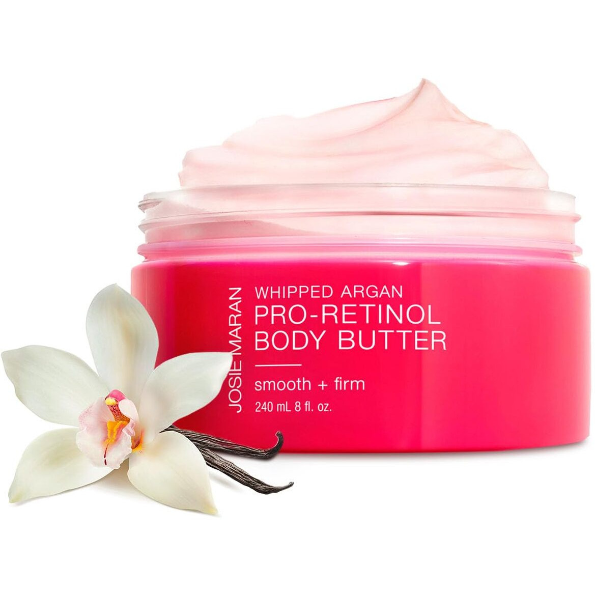 Josie Maran Whipped Argan Pro-Retinol Body Butter - Ultra-Hydrating Retinol Body Cream With Air-Whipped 100% Pure Argan Oil - Smooth, Soothe & Improve The Look Of Fine Lines - Vanilla Bean (8 Oz)