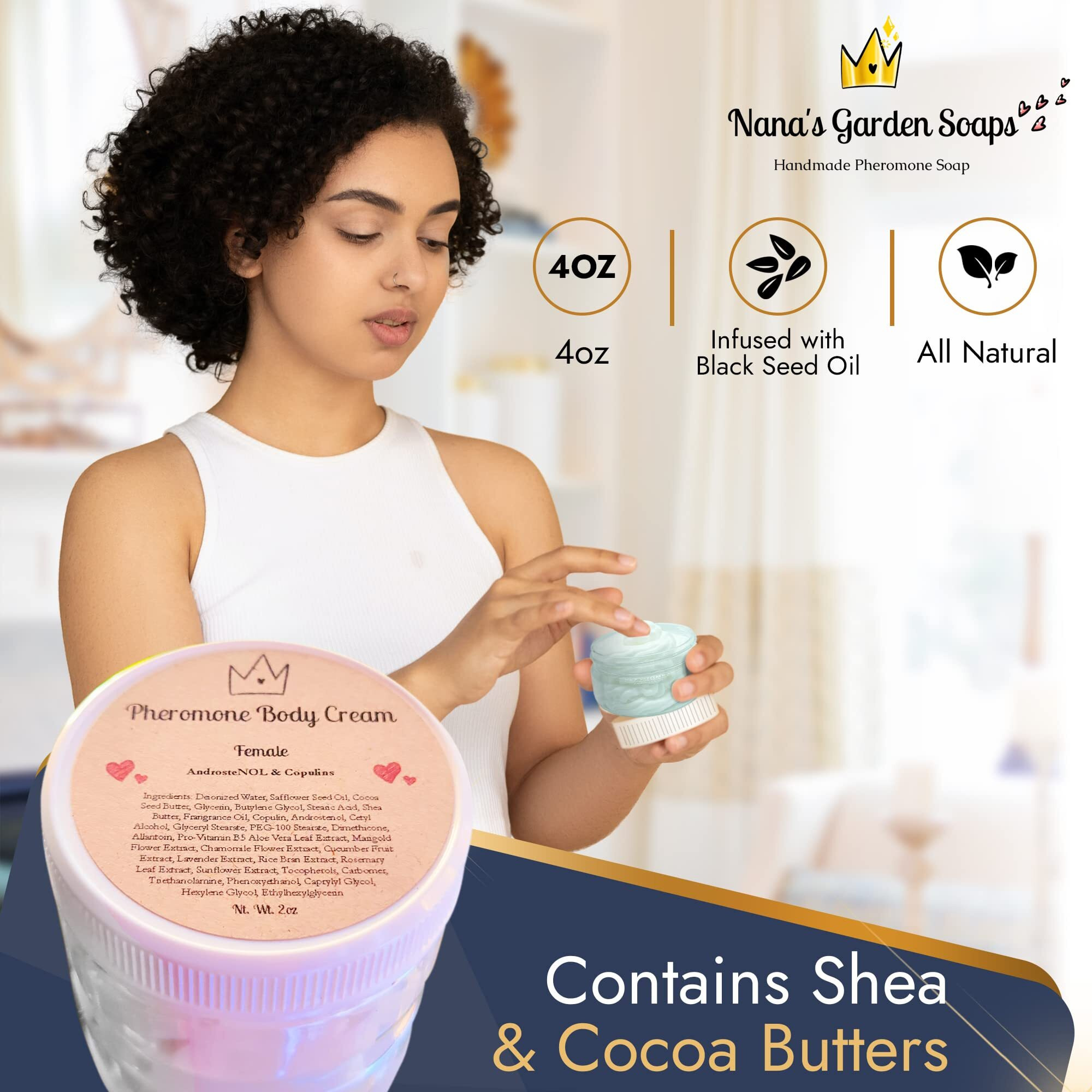 Nana's Garden Pheromone Body Cream 2Oz Women's (Copulins + Androstenol)