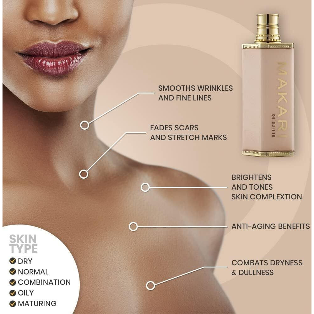 Makari Radiant Body Beautifying Milk (16.8 Oz) | Skin Brightening & Moisturizing Body Lotion | Helps Reduce Dark Spots & Discolorations | Evens Skin Tone For A Glowing, Smooth Complexion