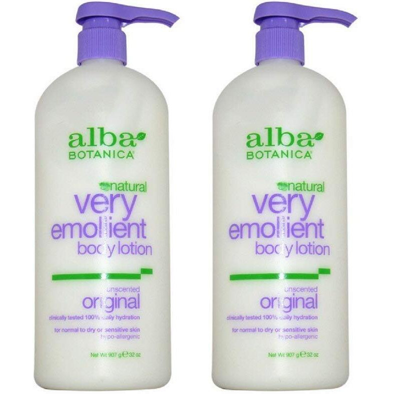 Alba Botanica Very Emollient Body Lotion, Unscented,2-Pack, 32-Ounce Bottle