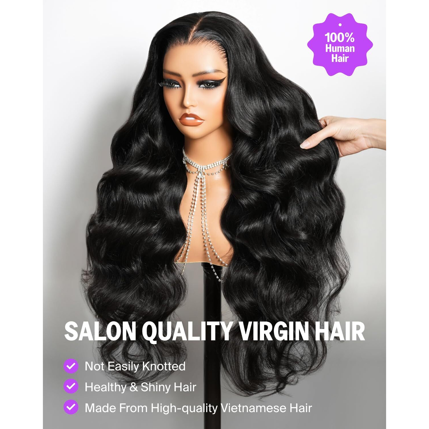 Megalook Hair 30 Inch Lace Front Wig Human Hair Glueless Wear And Go 13X6 Body Wave Hd Lace Front Wigs Pre Plucked Pre Cut Ear-To-Ear Frontal Drawstring Wig Human Hair With Tapes 220% Density