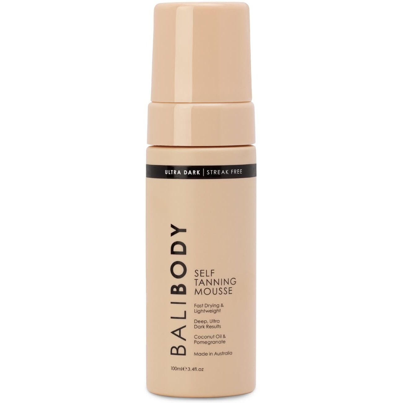 Bali Body Ultra Dark Self Tanner Mousse | Premium Sunless, Tanning Foam | Natural Green-Based Self Tan | Instant Bronze Fake Tan For All Skin Types, Vegan & Cruelty Free (100Ml/3.4 Fl Oz)