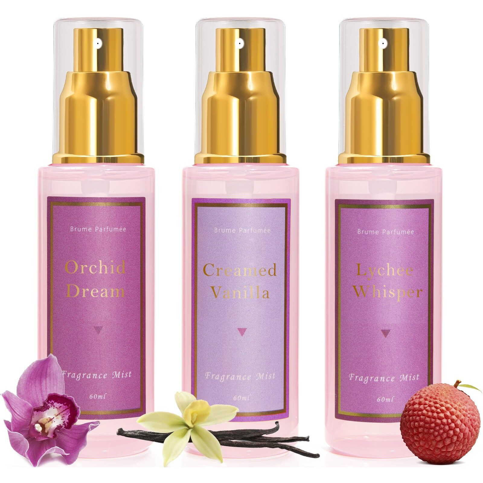 Azulfra Body Spray For Women, Travel Size Body Mist, Fragrance Gift Set, 3 Pack,Each 2 Fl.Oz