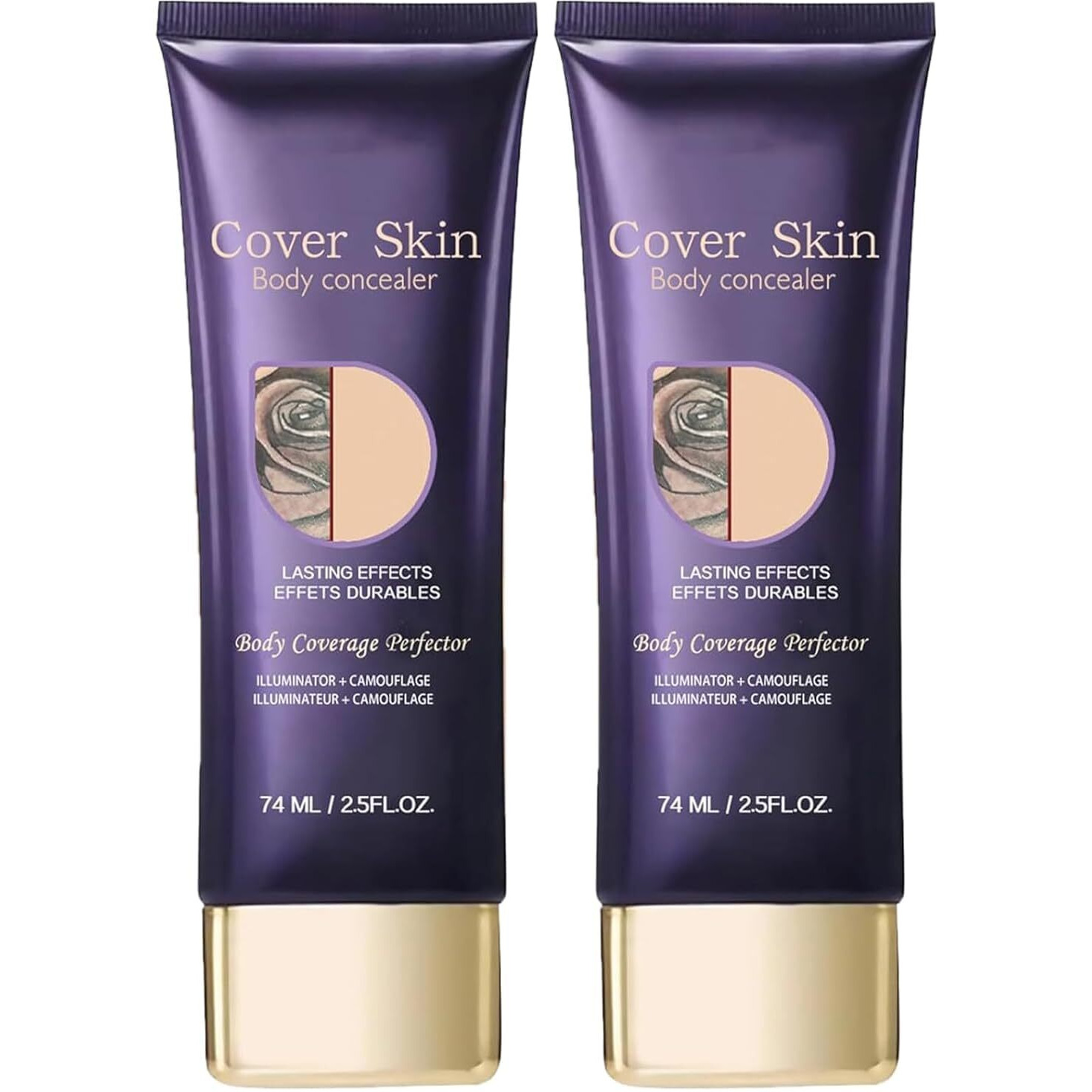 2Pcs All Over Complexion Perfector, Body Makeup Coverage,Waterproof Complexion Perfector, Tattoo Cover Up Makeup Waterproof, Long-Lasting Transfer-Resistant Cream, Cream Body Makeups