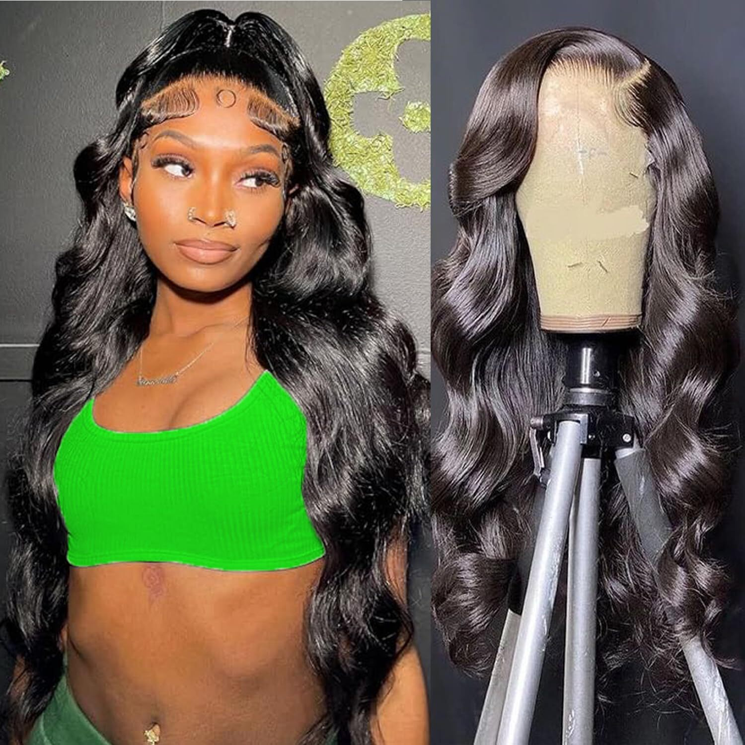 13X6 Hd Lace Front Wigs Human Hair Pre Plucked Body Wave Lace Front Wigs Human Hair 100% Brazilian Virgin Human Hair Lace Front Wigs For Women Frontal Wigs 200 Density 24 Inch Body Wave Wig