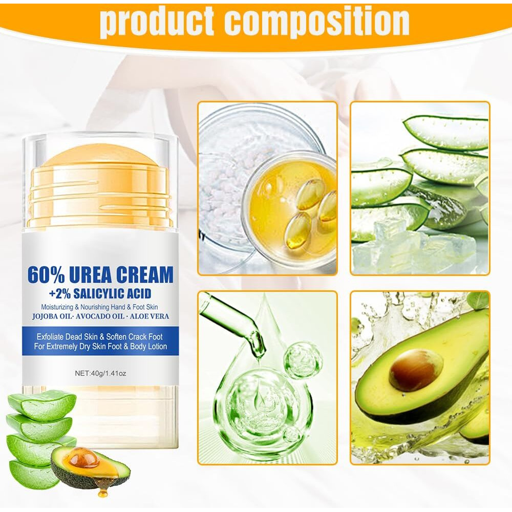 60% Urea Hydrating And Anti-Cracking Foot Cream, 2025 Upgraded Moisturising And Relieves Cracking And Dryness Foot Cream, Foot Lotion Heel Stick Repairs And Hydrates Dry And Cracked Feet And Hand (2)