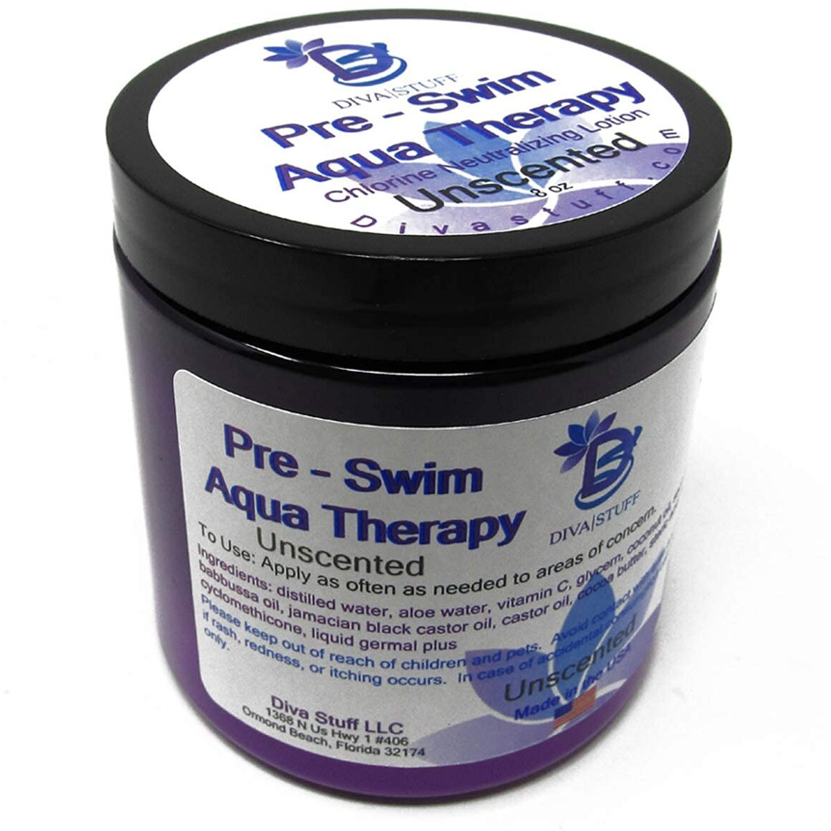 Diva Stuff Pre-Swim Aqua Therapy Chlorine Neutralizing Body Lotion,Protects Skin From Chlorine And Salt Water, Unscented, 3 Pack