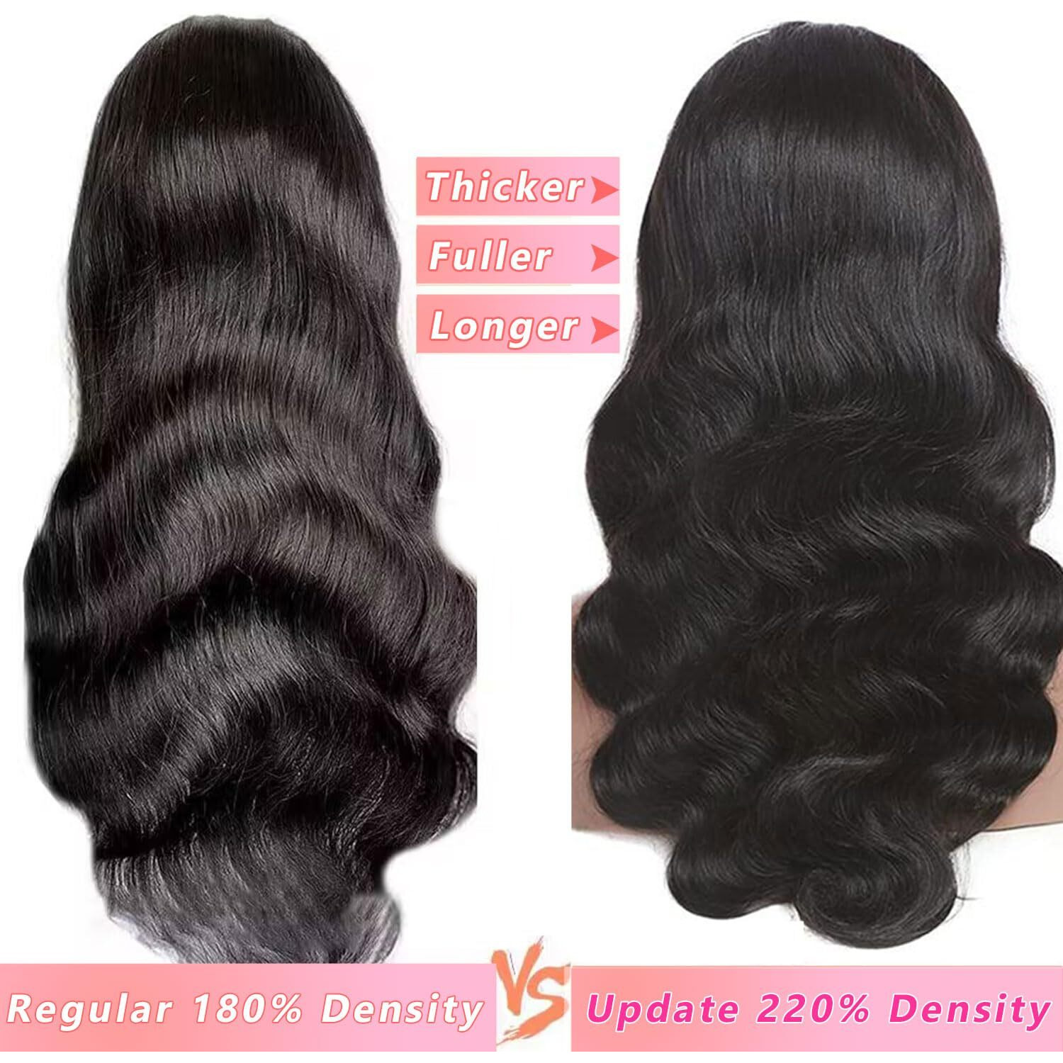 360 Lace Front Wig Human Hair Body Wave 220 Density Hd Pre Plucked Full Lace Wig For Women Natural Hairline With Baby Hair (220 Density, 18 Inch)