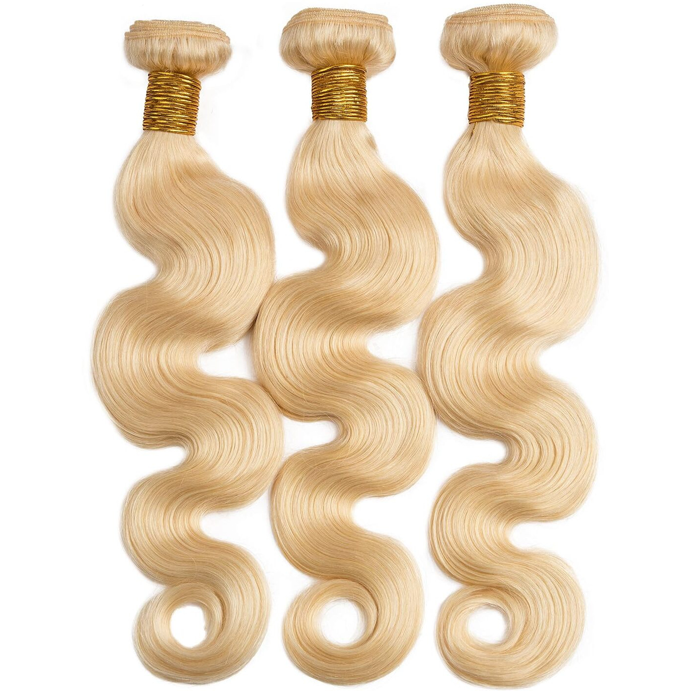 613 Blonde Bundles Human Hair Body Wave 22 24 26 Inch 100% Unprocessed Brailizn Virgin Human Hair 3 Bundles Body Wave Machine Double Weft 613 Bundle 300G