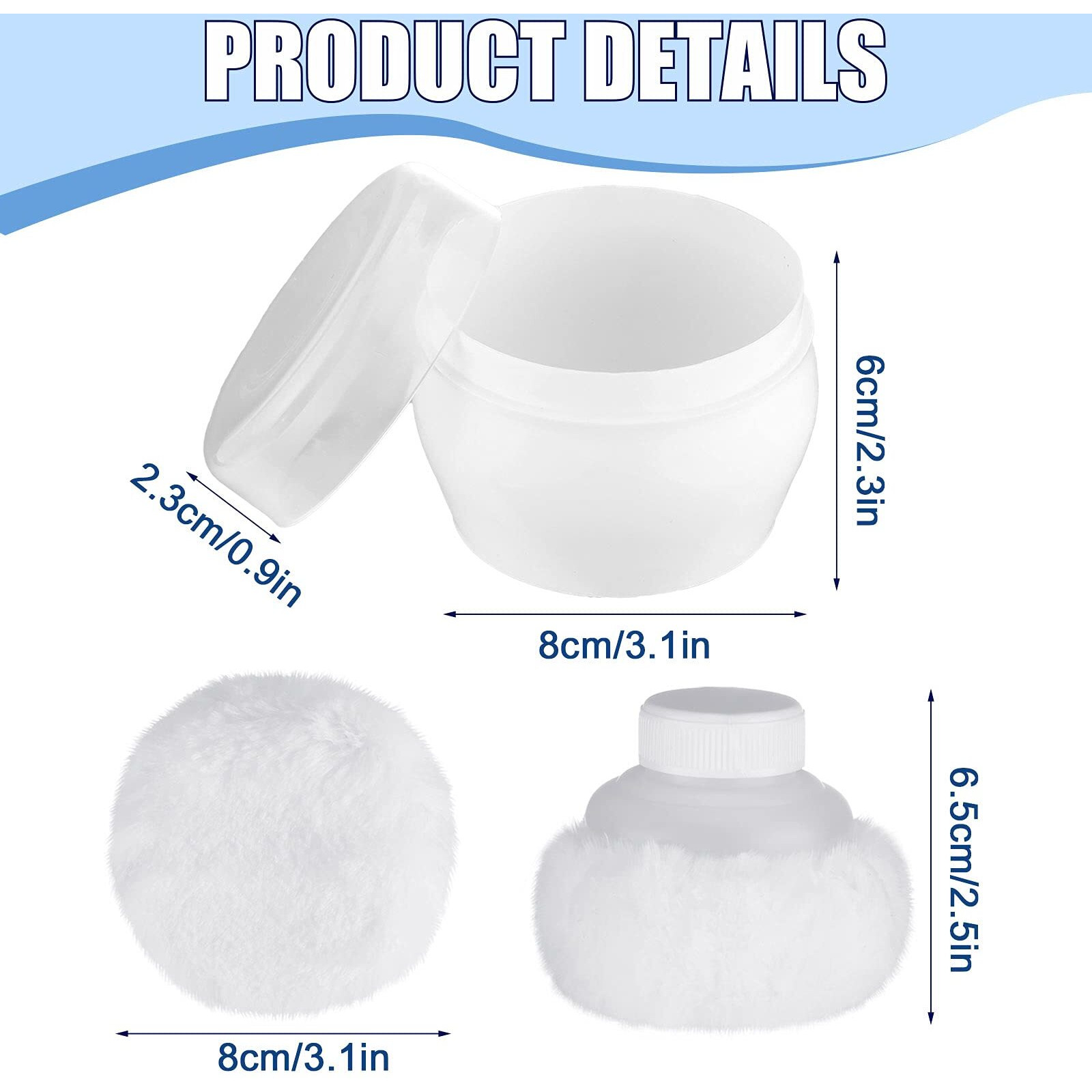 4 Pcs Body Powder Container After Bath Baby Fluffy Puff Kit Baby Body Care Cosmetic Bath Powder Container With A Large Handle Puff Box For Home Travel