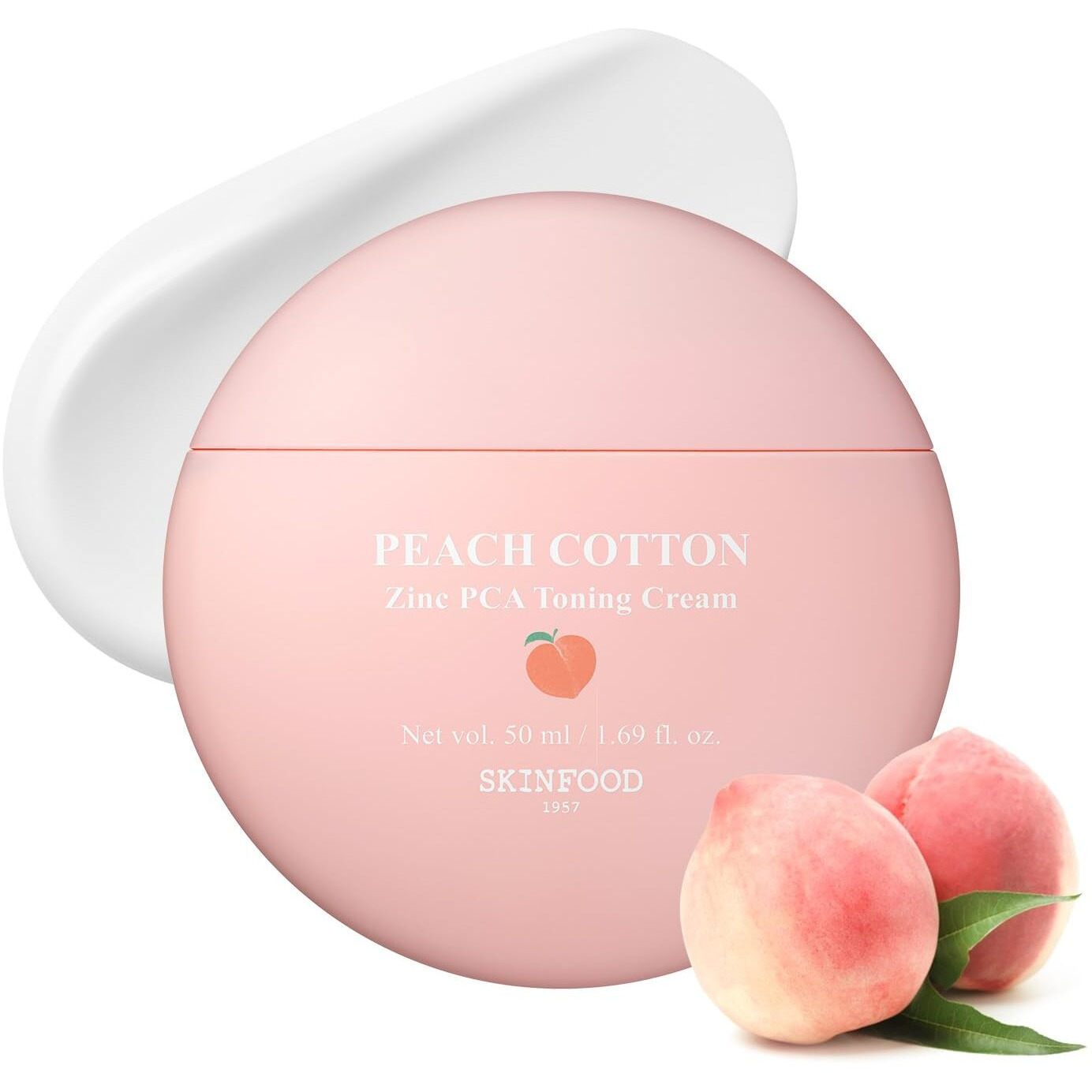 Skinfood Peach Cotton Zinc Pca Tone Up Cream, Korean Tinted Moisturizer For Face And Body, Dewy And Matte Skin Tint, Skin Care Makeup For Color Correcting, Sheer Cover, Blurring (1.69 Fl. Oz.)