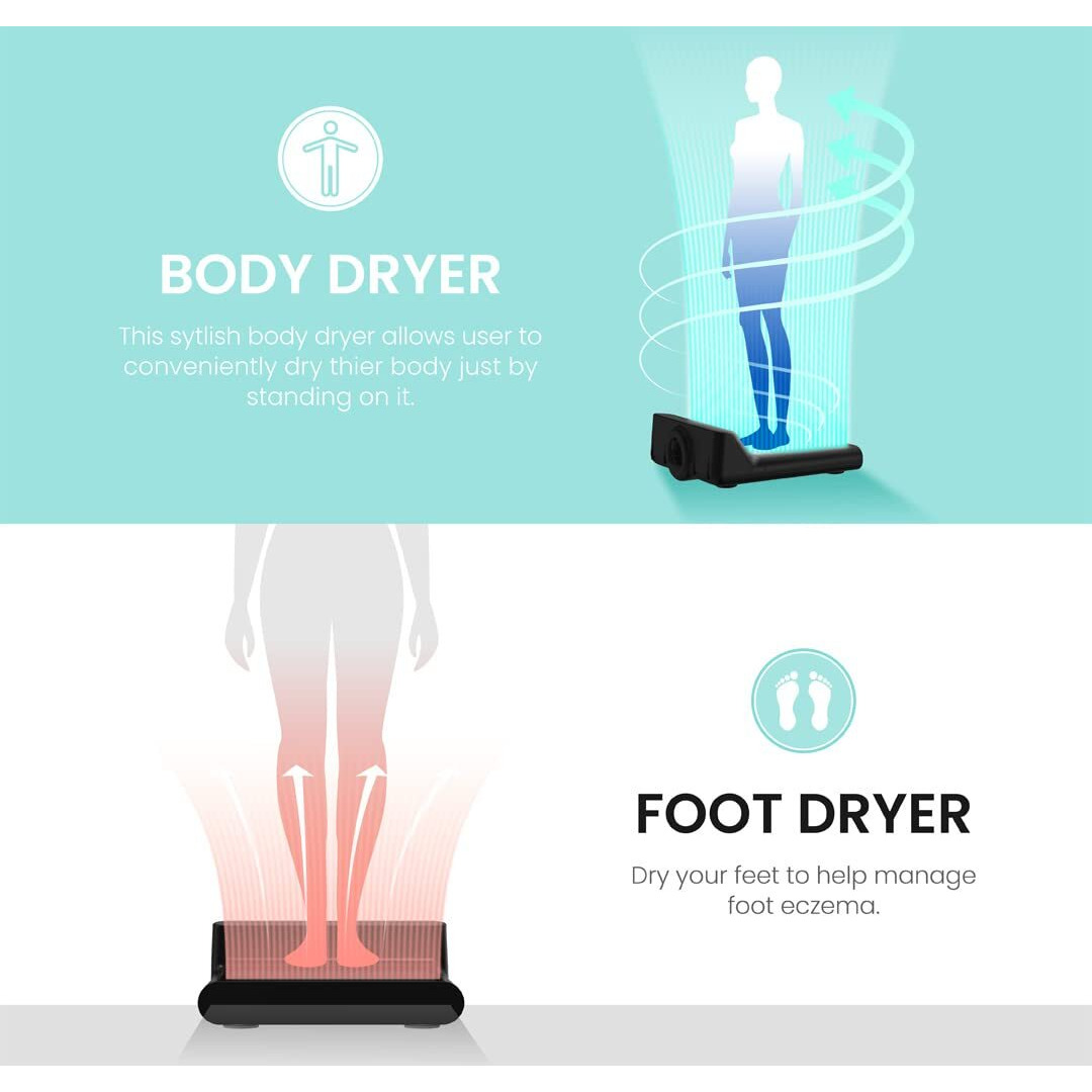 Vovo Stylement Bd-7700B Body & Foot Dryer For Bathroom, Temperature & Wind Volume Controlled Dryer With Intuitive Display, Waterproof Hygienic Scaffolding, Made In Korea.