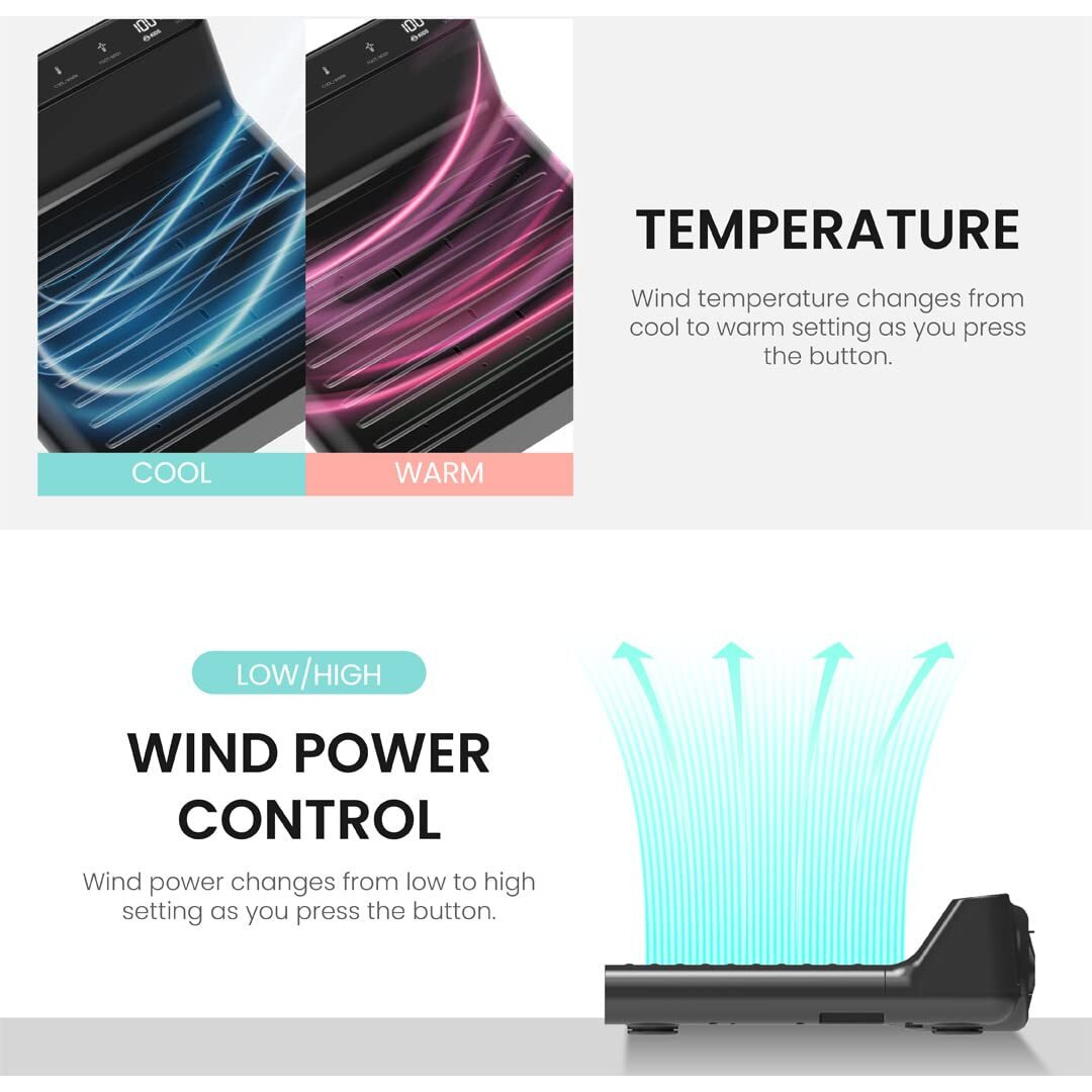 Vovo Stylement Bd-7700B Body & Foot Dryer For Bathroom, Temperature & Wind Volume Controlled Dryer With Intuitive Display, Waterproof Hygienic Scaffolding, Made In Korea.